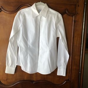New Brooks Brother never iron white fitted shirt